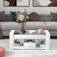 Verslife - Table basse, Table basse de salon avec plateau en verre, Table d'appoint avec 2