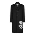 Off White, Coats, male, Black, M, Intarsia-Graffiti Coat