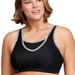 Glamorise No-Bounce Camisole Sports Bra (Size 36-D) Black-Black, Elastine,Nylon,Polyester