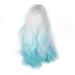 1/3 Ball Jointed Doll Wig Soft High Temperature Silk Long Curly Hair Simulation Scalp Doll Replacement Hair Wig Gradient Blue