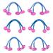 6pcs ponytail ball hair elastic series bright color double bead ponytail ball high elastic baby rubber band Rose red