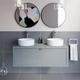 Bathroom Wall Hung Vanity Unit Sink Cabinet Countertop Wash Basin Grey 1100mm