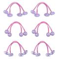 6pcs ponytail ball hair elastic series bright color double bead ponytail ball high elastic baby rubber band purple