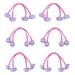 6pcs ponytail ball hair elastic series bright color double bead ponytail ball high elastic baby rubber band purple