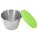 Beauty Salon Essential Oil Cup Stainless Steel Condiment Salad Dressing Container with Silicone Lid 70ml Green Lid