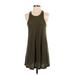 FP BEACH Casual Dress - A-Line Scoop Neck Sleeveless: Green Solid Dresses - Women's Size Small