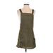 Topshop Casual Dress - Shift Square Sleeveless: Green Solid Dresses - Women's Size 2