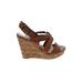Jessica Simpson Wedges: Brown Solid Shoes - Women's Size 7 - Open Toe