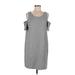 Lou & Grey Casual Dress - Mini Scoop Neck Short sleeves: Gray Print Dresses - Women's Size Medium