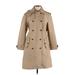 Zara Coat: Knee Length Tan Print Jackets & Outerwear - Women's Size Medium