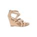 Jessica Simpson Wedges: Tan Print Shoes - Women's Size 8 - Open Toe