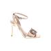 Charles David Heels: Strappy Stiletto Party Gold Shoes - Women's Size 8 - Open Toe