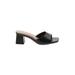 A New Day Sandals: Slip-on Chunky Heel Casual Black Print Shoes - Women's Size 6 1/2 - Open Toe