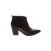 Marc Fisher Ankle Boots: Burgundy Solid Shoes - Women's Size 6 - Almond Toe
