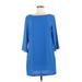 Tildon Casual Dress - Shift: Blue Solid Dresses - Women's Size Medium