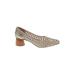 Just Fab Heels: Slip-on Chunky Heel Boho Chic Gold Shoes - Women's Size 11 - Almond Toe