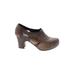 Dansko Heels: Oxford Chunky Heel Casual Brown Print Shoes - Women's Size 36 - Round Toe