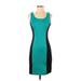 MICHAEL Michael Kors Casual Dress - Sheath: Teal Color Block Dresses - Women's Size 00
