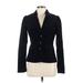 H&M Blazer Jacket: Short Black Print Jackets & Outerwear - Women's Size 8