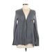 Zara Cardigan Sweater: Gray Color Block Sweaters & Sweatshirts - Women's Size Medium