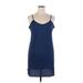 NANETTE Nanette Lepore Casual Dress - Shift Scoop Neck Sleeveless: Blue Solid Dresses - Women's Size 14