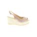 Cordani Wedges: Ivory Print Shoes - Women's Size 37 - Peep Toe