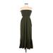 Zara Casual Dress - A-Line Strapless Sleeveless: Green Print Dresses - New - Women's Size Medium