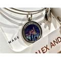 Disney Jewelry | Alex And Ani Disneyland Happiest Place On Earth Charm Bangle Bracelet | Color: Blue/Silver | Size: Os