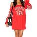 Free People Dresses | Free People Fleur Du Jour Red Mini Dress Size Xs | Color: Red/Yellow | Size: Xs