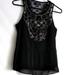 American Eagle Outfitters Tops | American Eagle Outfitters Flower Detail Black Lace Mesh Tank Top Peplum | Color: Black | Size: Sp