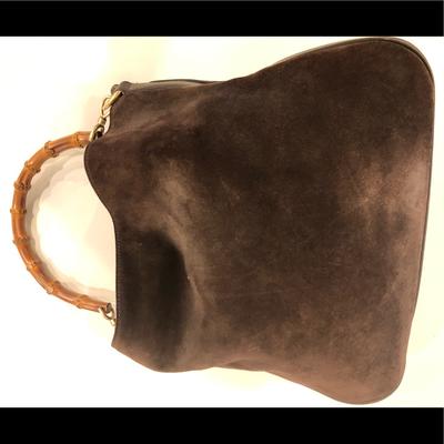 Gucci Bags | Gucci Handbag | Suede Gucci Handbag Bamboo Handle | Color: Brown | Size: Os