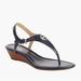 Michael Kors Shoes | Michael Kors | Ramona Leather Wedge Sandals In Navy Blue | 9 | Color: Blue/Brown | Size: 9