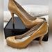 Michael Kors Shoes | Michael Kors Women's Mustard Yellow Brown Heel Size 5.5 | Color: Brown/Yellow | Size: 5.5