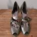 Nine West Shoes | Nine West Open Toe Heels In Pewter | Color: Silver | Size: 9.5