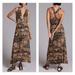 Anthropologie Dresses | By Anthropologie Twist Back Bohemian Brushed Jersey Maxi Dress Size Medium | Color: Black/Tan | Size: M