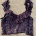 American Eagle Outfitters Tops | American Eagle Purple Dye Ruffle Tank Top | Color: Black/Purple | Size: L