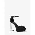 Michael Kors Shoes | Michael Kors Porter Suede Platform Peep-Toe Pump 7.5 Black (Black) New | Color: Black | Size: 7.5