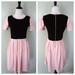 Lularoe Dresses | Lularoe Amelia Black Pink Short Sleeve Flare Dress | Color: Black/Pink | Size: S