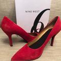 Nine West Shoes | Nine West Red Suede Flax Pumps - High Heels - Shoes - 8 1/2 M | Color: Red | Size: 8.5