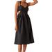Anthropologie Dresses | Anthropologie Maeve Bow-Back Midi Dress Size 10 Nwot | Color: Black | Size: 10