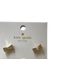 Kate Spade Jewelry | Kate Spade Stud Earrings : Gold Bows Covered In Crystals New | Color: Gold/White | Size: Os