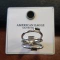 American Eagle Outfitters Jewelry | Aeo Stacked Stone 3 Ring Set Size 8 | Color: Silver | Size: 8