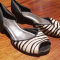 Nine West Shoes | Nine West Zebra Fur Flats | Color: Black/White | Size: 6.5