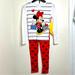 Disney Pajamas | Disney Minnie Mouse Pajamas Long Sleeve Shirt & Pants Kids Size 8 Snug Fit Bows | Color: Red/White | Size: 8g