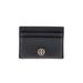 Tory Burch Leather Card Holder: Black Solid Bags