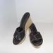 Nine West Shoes | Nine West Faveno Leather Espadrille Wedge Sandals | Color: Black/Tan | Size: 8.5