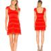 Free People Dresses | Free People Alicia Lace Mini Bight Red Ruched Dress Women's Size 4 | Color: Red | Size: 4