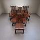 Antique Carver Oak Dining Chairs / Set of 6 / Barley Twist Detail / Late 19th Century /