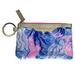 Lilly Pulitzer Accessories | Lilly Pulitzer Id Case In Shade Seekers Coin Wallet Keyring Pink Blue Zipper | Color: Blue/Pink | Size: Os