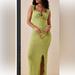 Free People Dresses | Free People Beach Eloni Stretch Bodycon Green Maxi Dress Keyhole Princess M Nwt | Color: Green | Size: M